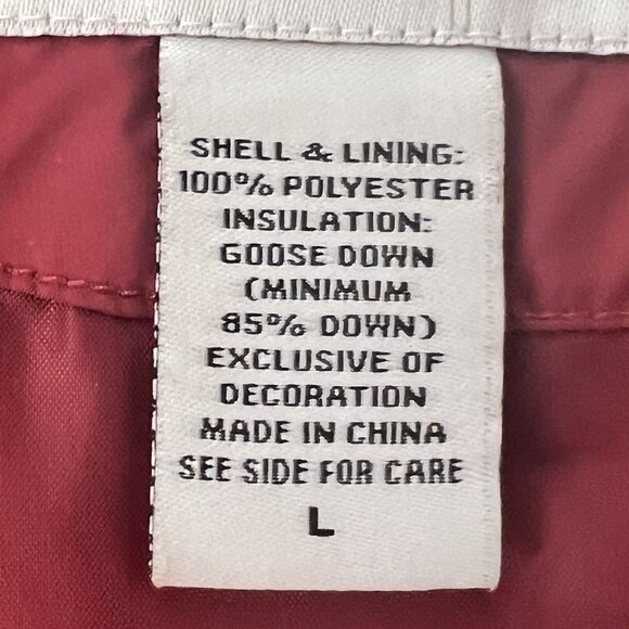 EDDIE BAUER Puffer Vest Goose Down Red EB700 Zip Pockets Outerwear Womens Large - Picture 13 of 16